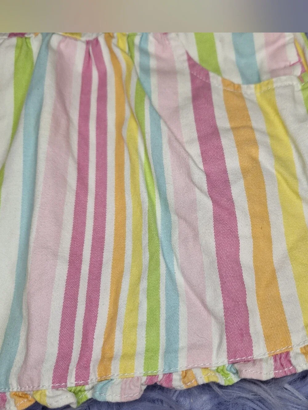 Gymboree Rainbow Striped Overall Dress Cotton 6-12m